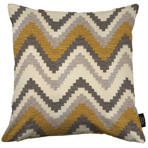Navajo Yellow + Grey Striped Cushion_43cm x 43cm