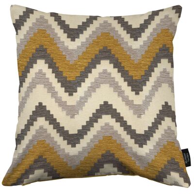 Navajo Yellow + Grey Striped Cushion_49cm x 49cm
