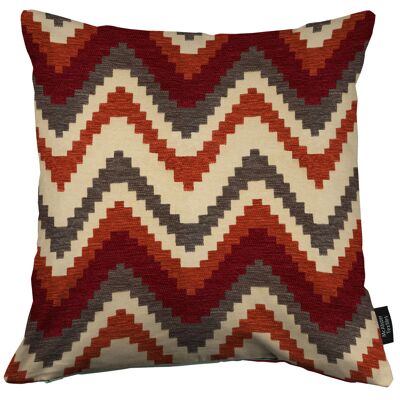 Navajo Red + Burnt Orange Striped Cushion_43cm x 43cm