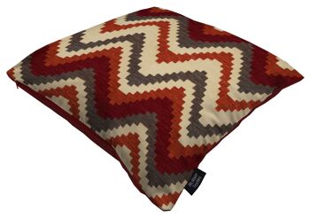 Coussin Rayé Rouge Navajo + Orange Brûlé_43cm x 43cm 2