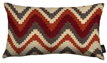 Coussin Rayé Rouge Navajo + Orange Brûlé_50cm x 30cm 4