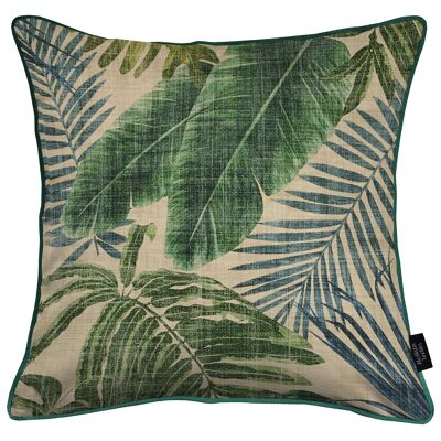 Palm Leaf Velvet Print Cushion_43cm x 43cm