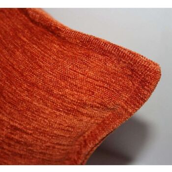 Coussin Chenille Uni Orange Brûlé_60cm x 40cm 2