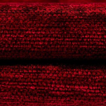 Chenille Uni Contraste Passepoil Rouge + Coussin Gris_43cm x 43cm 3