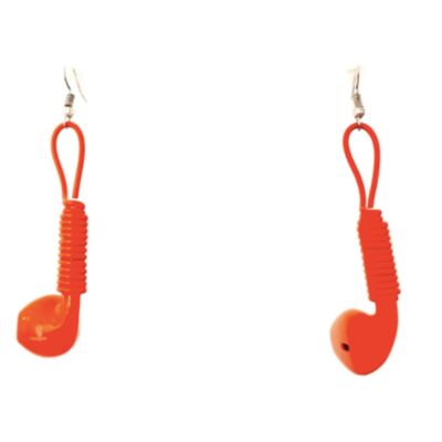Rote Kopfhörer-Ohrringe