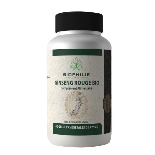 Ginseng Rouge Bio 60 gélules végétales de 475mg
