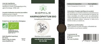 Harpagophytum Bio 140 gélules végétales de 340mg 2
