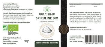 Spiruline Bio 120 Comprimés de 500mg 2