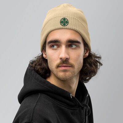 Organic Ribbed Beanie - Sand