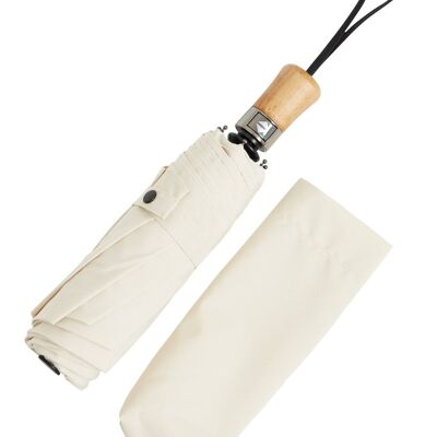 Auto Open & Close Ince Folding Umbrella - Yorkshire Beechwood Handle - Ivory