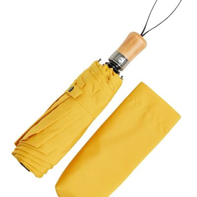 Auto Open & Close Ince Folding Umbrella - Yorkshire Beechwood Handle - Yellow
