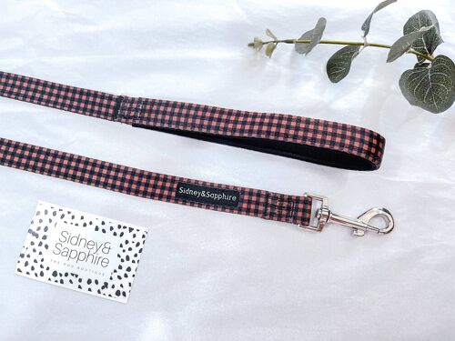 Black and Brown Checkered Plaid Dog Lead , SKU021