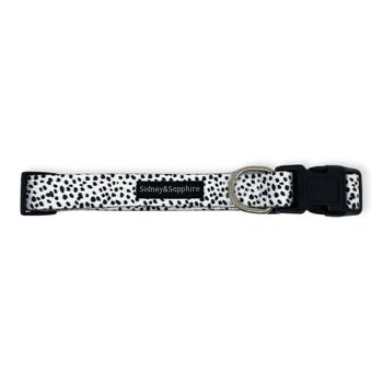 Collier pour Chien Imprimé Dalmatien Noir et Blanc 'Dotty Dexter', SKU023 4