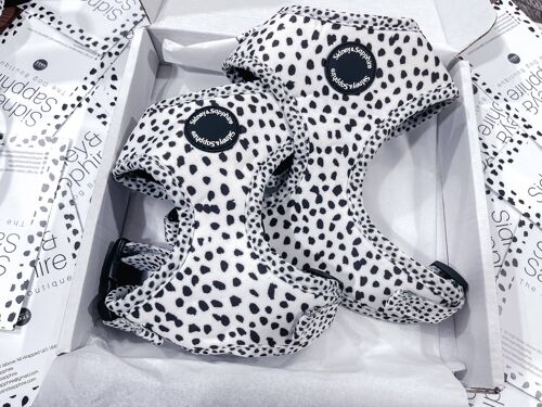 Black and White Dalmatian Print 'Dotty Dexter' Dog Harness , SKU026