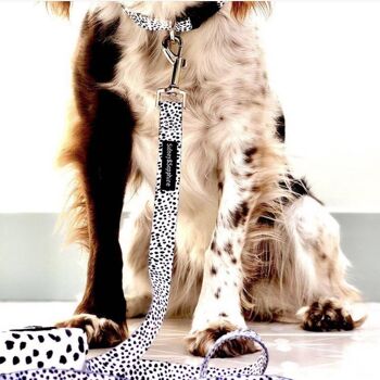 Laisse pour chien imprimé dalmatien noir et blanc 'Dotty Dexter', SKU030 3