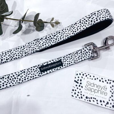 Black and White Dalmatian Print 'Dotty Dexter' Dog Leash , SKU032