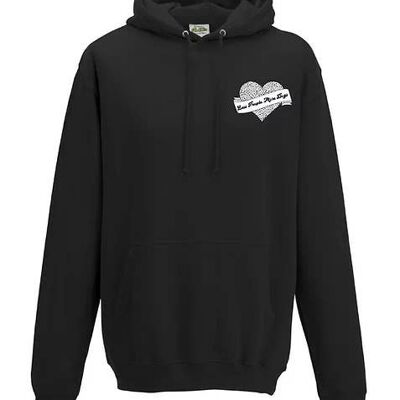 Hundeliebhaber Hoodie oder Sweatshirt 'Weniger Hunde, mehr Menschen' Schwarz, SKU047