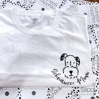 Dog Lover T Shirt 'Schnauzer Mum' Tee White or Black , SKU122