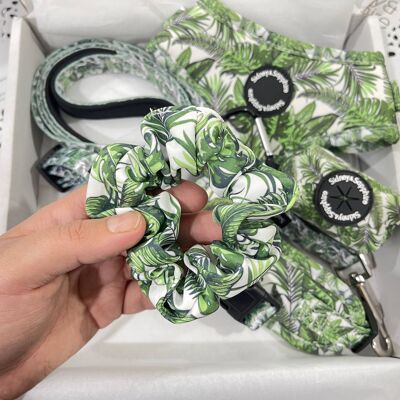 Green Plant Print 'Botanical Bella Hair Scrunchie, SKU129