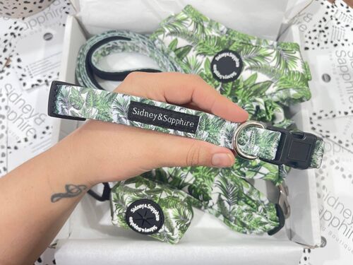 Green Plant Print 'Botanical Bella' Dog Collar , SKU133