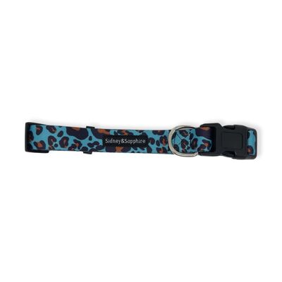 Turquoise Leopard Print 'Wild Willow' Dog Collar , SKU162