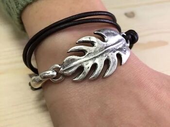 Bracelet double cuir Monstera 2