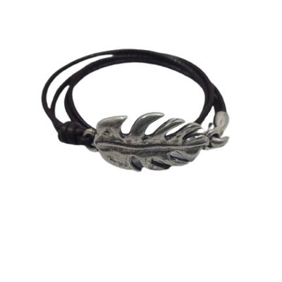 Bracelet double cuir Monstera