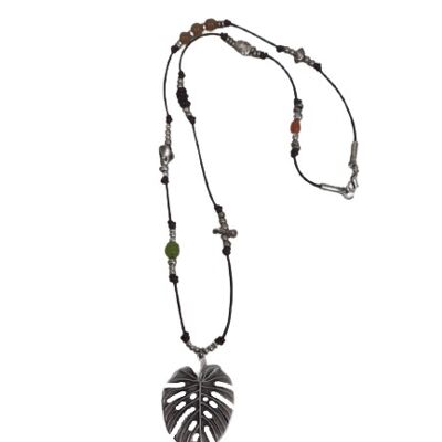 Collana Monstera maxi in pelle