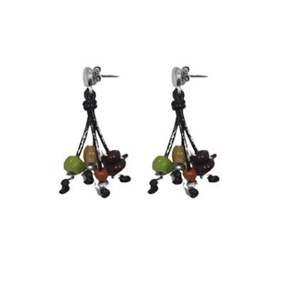 Boucles d'oreilles en cuir et cristal