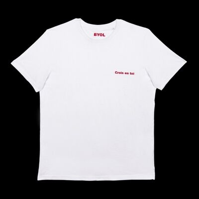 Crois en toi T-shirt col rond blanc