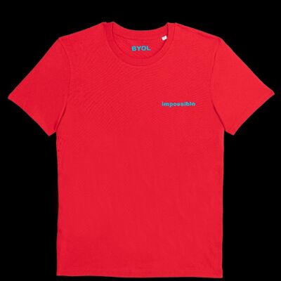 Mögliches rotes T-Shirt mit Rundhalsausschnitt