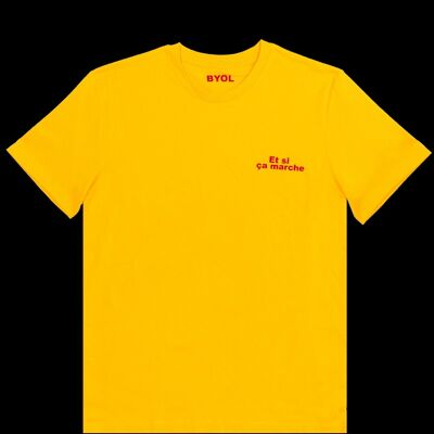 Was, wenn es funktioniert Gelbes T-Shirt mit Rundhalsausschnitt