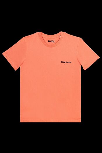 Stay focus T-shirt col rond orange 2
