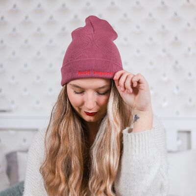 Gorro con diseño de hibisco rosa Bold legend