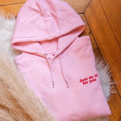 Mach es einfach für dich Känguru-Taschen-Hoodie Pink