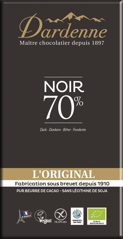 Tablette Chocolat Noir 70% L'original 180g