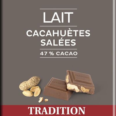 Tablette Chocolat Lait Cacahuètes grillées salées 180g