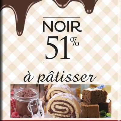 Tradición Barra de Pastelería Chocolate Negro 51% 200g