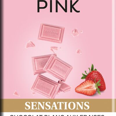 PINK - White chocolate bar with strawberries 70g