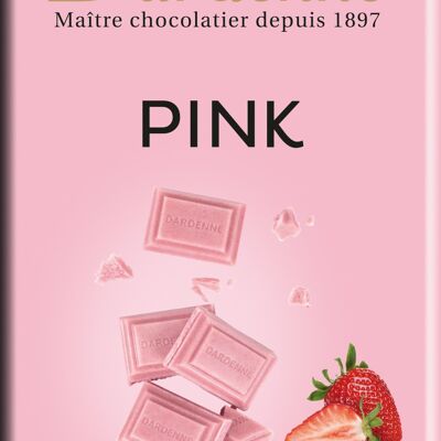 PINK - Weiße Schokoladentafel mit Erdbeeren 70g