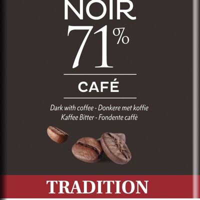 Tablette Chocolat Noir 71% Tradition au Café 70g