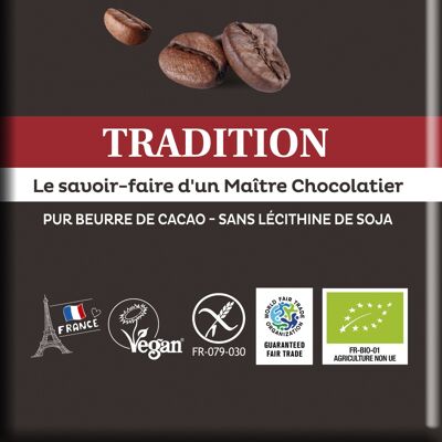 Tablette Chocolat Noir 71% Tradition au Café 70g
