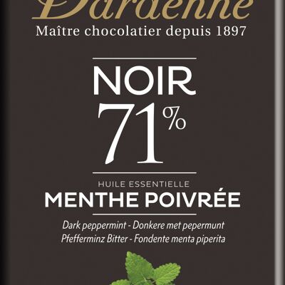 Barrita Tradicional de Chocolate Negro 71% con Aceites Esenciales de Menta 70g