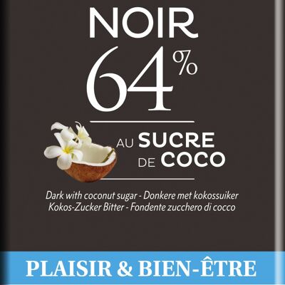 Tablette de Chocolat Noir au Sucre de Coco 100g