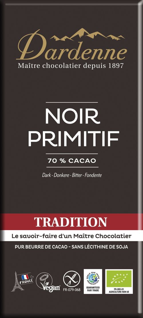 Tablette Chocolat Noir Primitif 70% Tradition 90g
