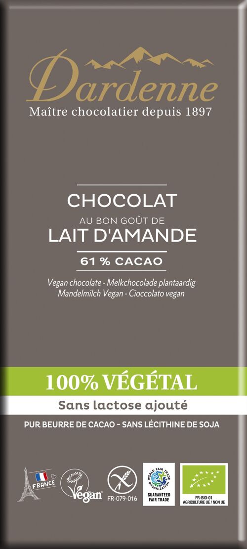 Tablette Chocolat 100% VEGETAL 100g