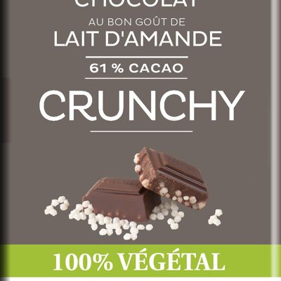 Chocolate bar 100% VEGETAL CRUNCHY with puffed rice 90g