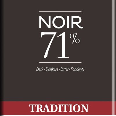 Traditionelle 71% dunkle Schokoladentafel 100g