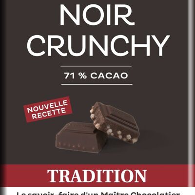 Crunchy dark chocolate bar with puffed rice 90g