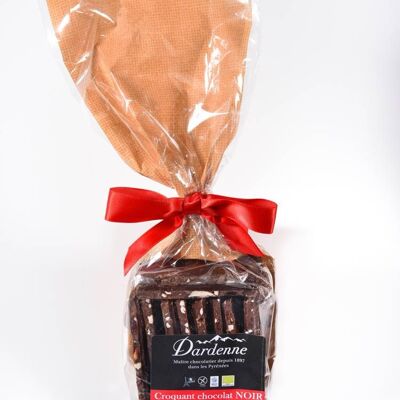 Cioccolato fondente croccante 71% - Nocciole intere - Mandorle intere - Mirtilli rossi 180g